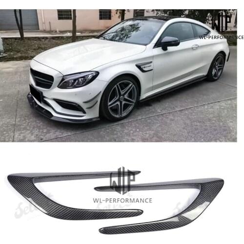 High Quality Carbon Fiber Auto Car Front Side Fender Air Vents Trim Fender For Mercedes Benz C63 Coupe W205 Free Shipping