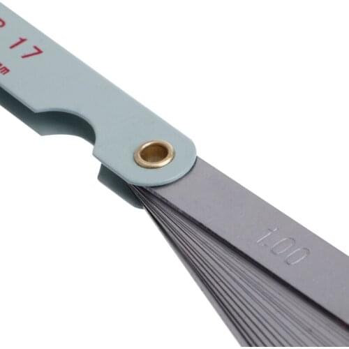 X4YD 1pc 0.02 to 1mm 17 Blade Thickness Gap Metric Filler Feeler Gauge Measure Tool