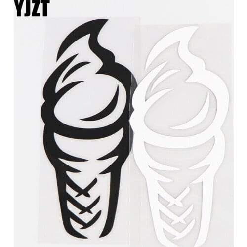 YJZT 6.6×14.9CM Dessert Ice Cream Fun Car Stickers Fashion Vinyl Decals Decor Black / Silver 10A-0804