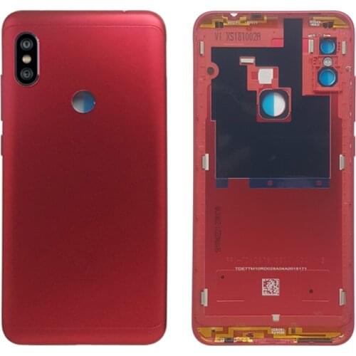 For Xiaomi Redmi Note 6 Pro Battery Back Cover Rear Door Housing + Side Key Card Tray Holder Replacement Spare Parts