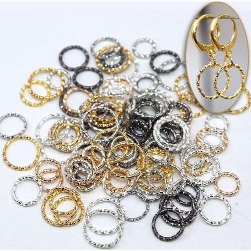 8mm 10mm 12mm 100pcs round shape Embossing Open Jump Ring Clasps & Hooks for Beadwork Craft for Earring Jewelry Making Clasp