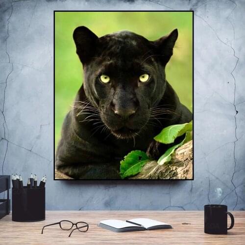 Animal Art Black Panther Painting on Canvas Wall Pictures for Living Room Bedroom Wall Art Posters Prints Cuadros Home Decor