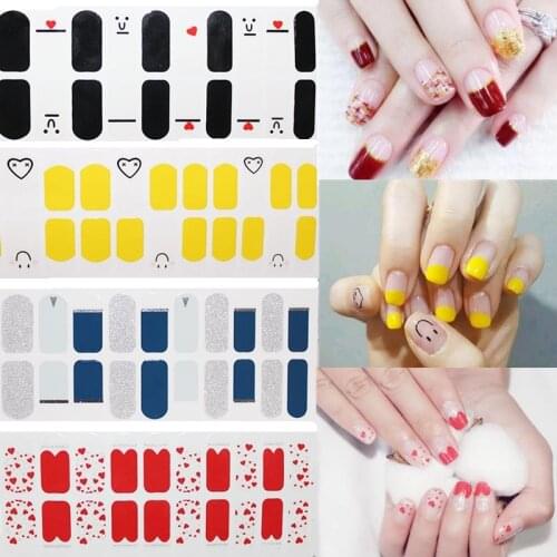 Recuerdame 1 Sheet DIY 3D Nail Sticker Classic French Nail Stickers Decals Environmental Glitter Nail Art Decorations Manicure