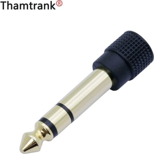 10PCS Microphone speaker plug audio connector 6.35mm male plug to jack 3.5mm 3 pole female socket speaker adapter gold plated