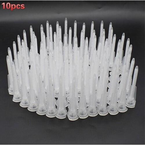 10pcs Resin Glue Adhesive Mixing Tube Mixer Tools AB Glue Static Mouth Mixing Nozzles Tube Set for AB Glue Gun Caulking Guns