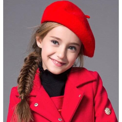 11 Colors Baby Girl Winter Cap Children Pretty Wool Felt Beret Toddler Accessories Hats Kid Warm Fashion Beret Caps