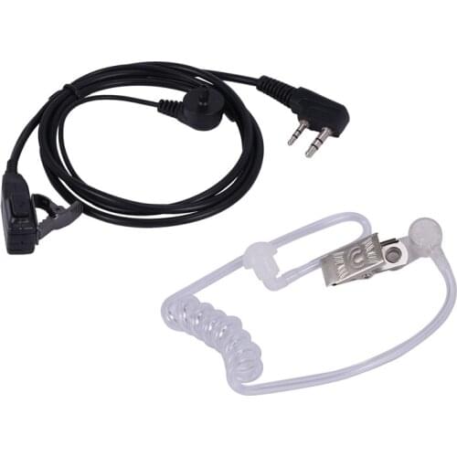 2 Pin Covert Acoustic Air Tube Mic Microphone Earphone Earbud Headset Earpiece Headphone For Kenwood Baofeng Walkie Talkie Radio