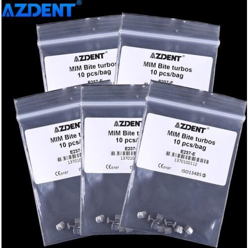 5 Packs AZDENT Dental Orthodontic Bite Turbos Bite Wing MIM Monoblock the Whole Casting 10pcs/Pack