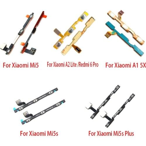 20Pcs Volume Button Power Switch On Off Button Flex CableFor Xiaomi Mi A1 5X A2 6X 5 5S Plus 10 A2 Lite Max2 Max3 Mix 2 Mix3 10T