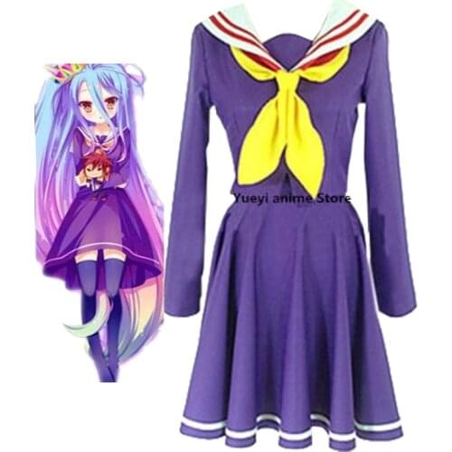 Anime No Game No Life Cosplay Sailor Suit Costume Student Uniform