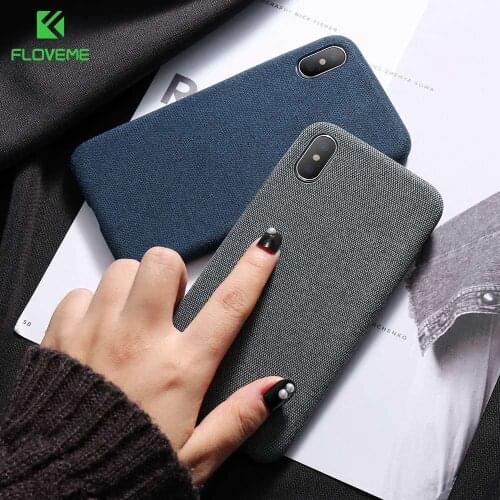 FLOVEME Case For iPhone XR X XS MAX Soft Phone Cover For iPhone 7 8 6 6s Plus Cases Cloth Texture Cover Business Capa Conque