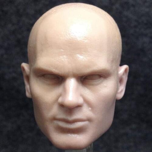 Blank 1/6 Scale Shooting Game Hitman Code 47 Head Sculpt Unpainted Fit 12" Figure