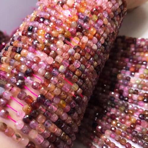 ICNWAY 15inch Colorful Spinel 4.5x5mm Faceted Cube Gemstone Beads for Jewelry Making Necklace Earring Bracelet