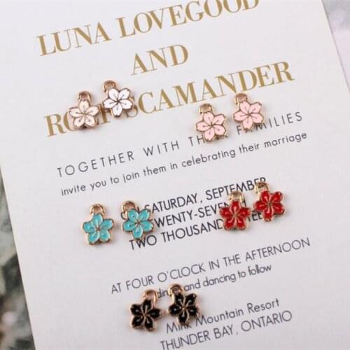 MRHUANG 10pcs/pack 9*11mm Flower enamel Charms Connector fit Necklace bracelet DIY Fashion Jewelry Accessory