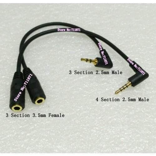 Short 2.5 to 3.5 Audio Cable Line 2.5mm to 3.5mm Right Angle Audio Line 3 4 Section 2.5 Male 3 Section Female Audio Line Cable