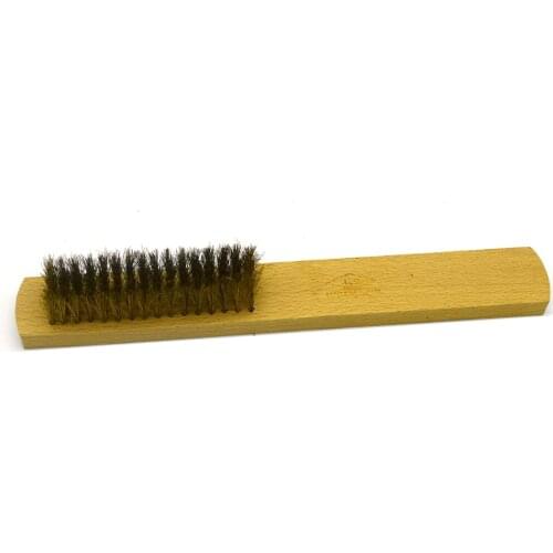 BRASS WIRE HAND BRUSH WOOD HANDLE JEWELRY SCRATCH CLEANING POLISHING 6ROW /8ROW
