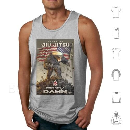 Honey Badger Don'T Give A Damn Tank Tops Vest Jiu Jitsu Bjj Wrestling Ground Shark Karate Mixed Martial Arts Judo Fitness