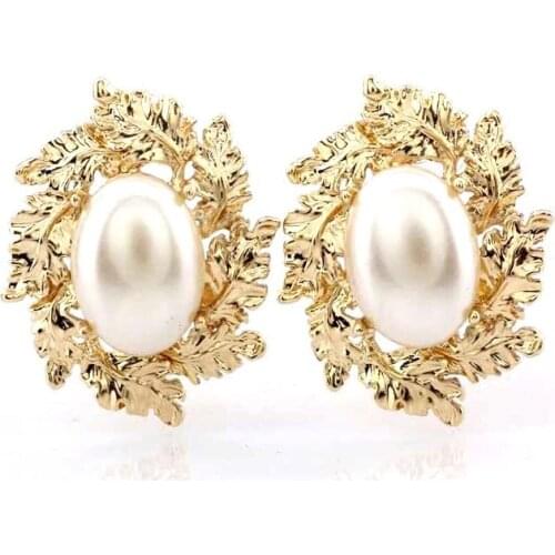 Fashion Baroque Vintage Imitation Pearl Heart Crystal Pearl Earrings for Women exaggerate Big Eardrop Jewelry