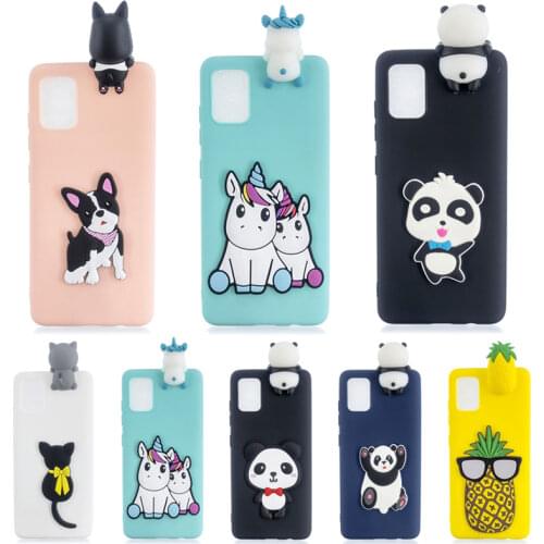 Cute 3D Panda Unicorn Cat Puppy Soft Case for Samsung S6 S7 Edge S8 S9 S10 S20 Plus S20 Ultra Note 8 9 10 Plus Case Girl Child