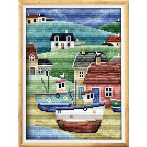Harbour 2 cross stitch kit aida 14ct 11ct count printed canvas stitches embroidery DIY handmade needlework