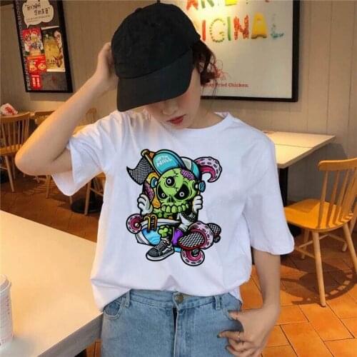 Newest Streetwear Women’s Tee Beautiful Cute Skulls Graphic 90s Casual Summer Harajuku T-shirt Female T-shirt