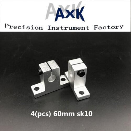 2021 New Limited Cnc Router Parts AXK Linear Rail 4pcs Sk10 10mm Linear Bearing Rail Shaft Support Xyz Table Cnc Router Sh10a