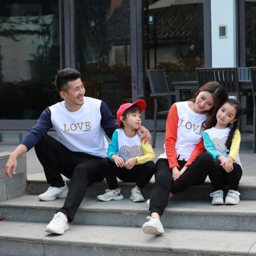Family Clothing New 2019 fashion mother father boy girl baby cotton family look Family Matching Outfits Mommy and Me Clothes