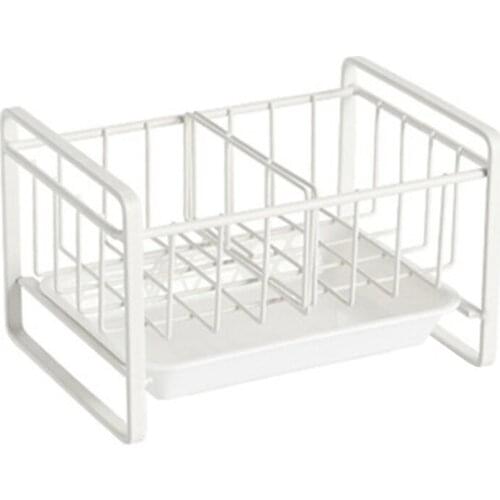 Kitchen Sink Organizer Sponge Soap Holder Rack Sink Caddy Drainer Iron Storage Racks with Removable Tray