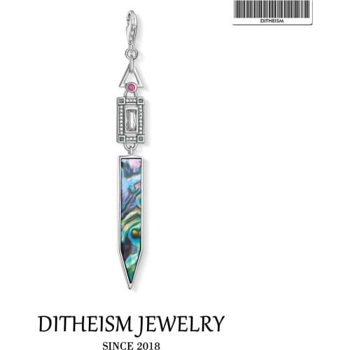 Abalone Mother-of-pearl Charms Pendant,2019 Fashion Jewelry 925 Sterling Silver Ethnic Gift For Women Men Fit Bracelet Necklace