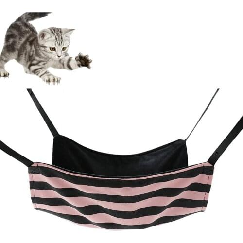 Hanging Cat Hammock Pet Supplies Cats Kitten Hanging Hammock Warm Soft Sleeping Bed Striped Cushion Nest Cat Cage Bed Mat
