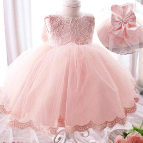 Korean Style Popular New Girls Bow Lace Princess Dress Girls Summer Dress