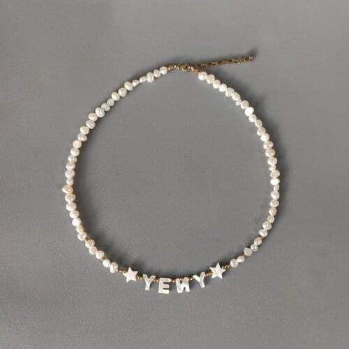 Irregular Freshwater Pearl Beads Necklace Fashion Charm Stars Custom Name брелок 2020 Personalized Gift For Women naszyjnik