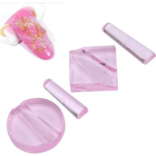 Nail Art Embossed Mold Frame Bending Curve Making Pink Acrylic Radian Stick Decorations Nail Art DIY Manicure Accessory