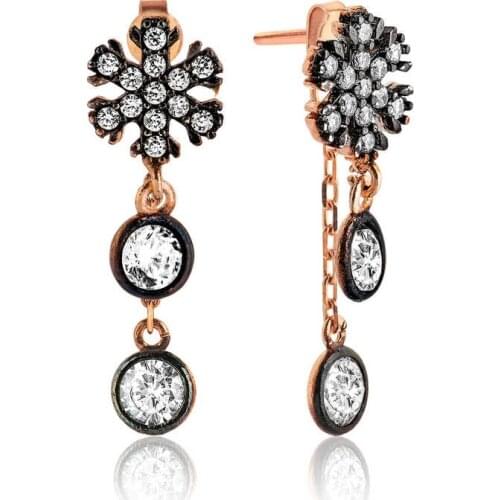 Tevuli 925 Sterling Silver Dangle Snowflake Earrings