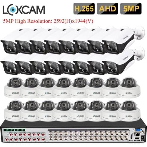 LOXCAM H.265+ 32CH CCTV DVR System 5MP security indoor Outdoor VandalProof Camera IR Night vision P2P Video Surveillance kit