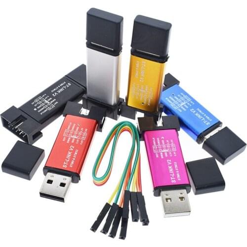 ST LINK Stlink ST-Link V2 Mini STM8 STM32 Simulator Download Programmer Programming With Cover DuPont Cable