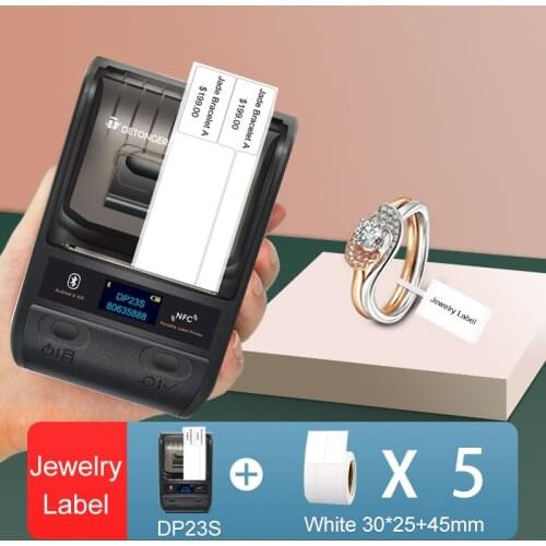DETONGER DP23S 20-50mm Bluetooth Label Maker Multifunctional Mini Barcode Sticker Label Printer Machine