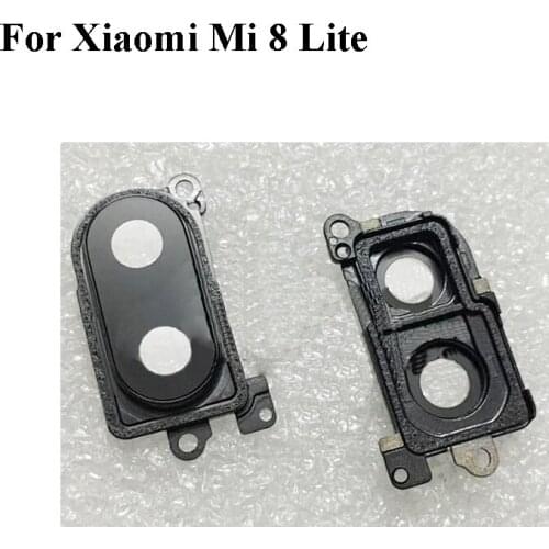 For Xiaomi Mi 8 Lite Rear Back Camera Glass Lens +Camera Cover Circle Housing Parts For Xiaomi Mi8 Lite Replacement mi8Lite