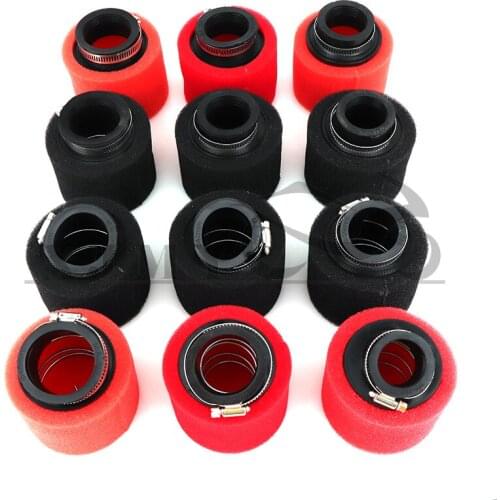 Motorcycle pit dirt bike ATV parts 35mm 38mm 42mm 45mm 48mm Straight/Bent Angled Foam Air Filter Pod PIT Quad Dirt Bike Buggy