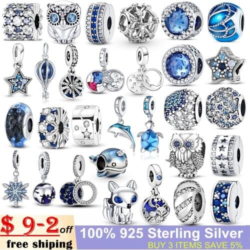 Hot Sale 925 Sterling Silver Star snowflake moon Murano Glass Beads Clip Charm Fit Original Pandora Bracelet Bangle Jewelry Gift