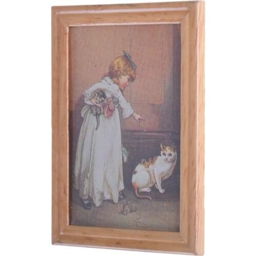 1PC Classic Toys Retro 1:12 Dolls House Miniature Dollhouse Photo Frame Decor Furniture Toys Doll Accessories