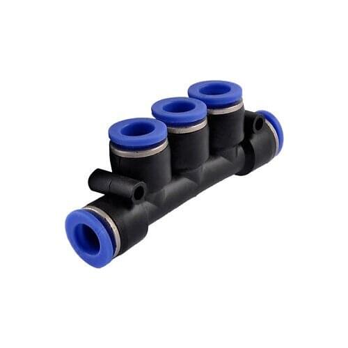 10mm 5 Way Splitter Push in Connector Pneumatic Fittings Black 2pcs