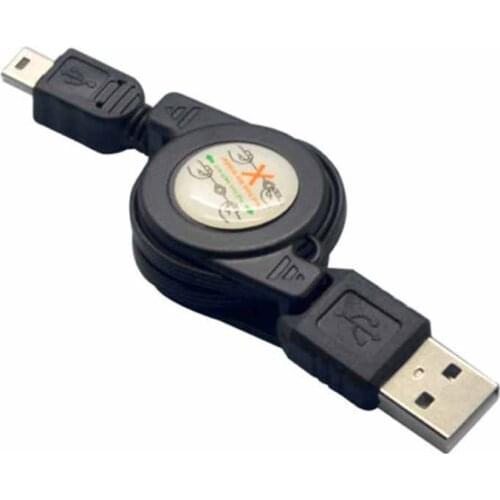 10pcs Hot Black Retractable USB Male to Mini USB B 5Pin Charging Sync Data Cable