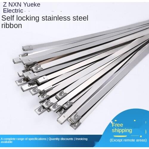 20PCS 4.6mm width 1500mm length 304Material Stainless steel metal Cable Ties tie Zip Wrap Exhaust Heat Straps Induction pipe