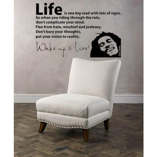 56X40cm 3d Poster BOB MARLEY WAKE UP WALL DECAL VINYL LETTERING sticker quotes motivation music Vinyl Mural Vinilos Parede D288