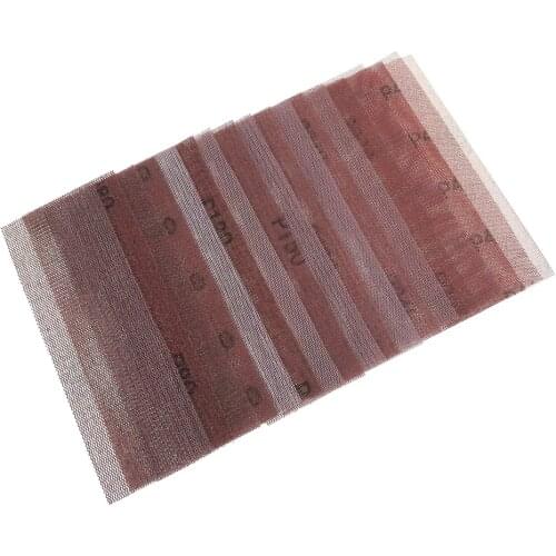 10Pcs Mesh Abrasive Dust Free Sanding Discs 198*70mm Anti-blocking Dry Grinding Sandpaper 80 to 320 Grit