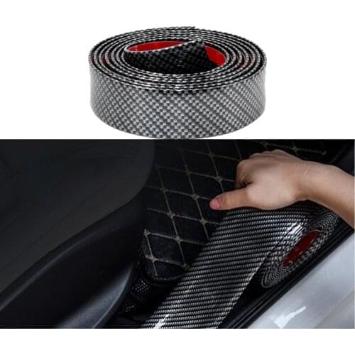 3/5/7/10CM Carbon Fiber Car Sticker Auto Door Sill Scuff Cover Protector Pedal Car Accessories Moulding Strip Protect Stickers