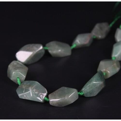 15.5"/strand Large Size Natural Aventurine Faceted Nugget Loose Beads,Tumbled Green Stone Gems Pendants Charms Jewelry Making