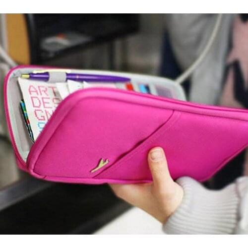 Womans Mens Unisex Wallet Bag Travel Wallet Family Passport Holder Waterproof ID Card Document Case Bag Purse Handbag