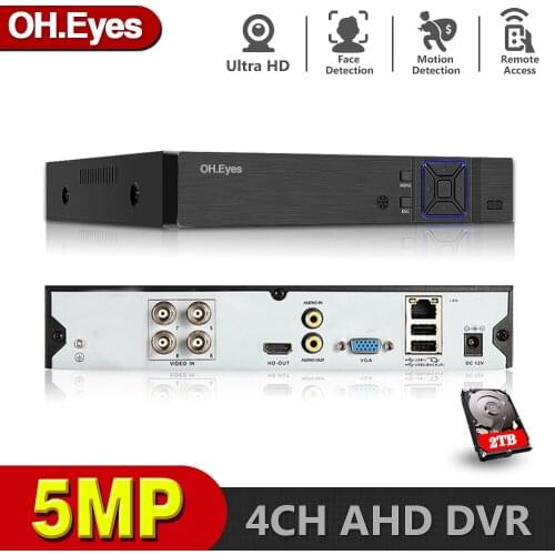 OH.eyes 4CH 4MP 5MP 6-in-1 AHD Digital Video Recorder 2560*1920P Super HD DVR ONVIF USB 3G WIFI Motion Detection H265 Cloud P2P